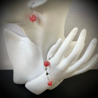 Parure arg "rouge bonbon"