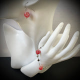 Parure arg "rouge bonbon"