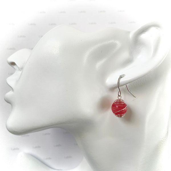 Boucles ""bonbon rouge""