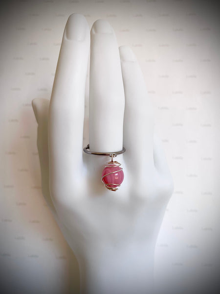 Bague « bonbon rose »