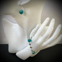 Parure arg ""bleu paon""