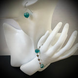 Parure arg ""bleu paon""