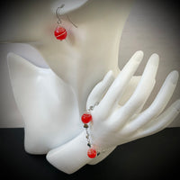 Parure arg "orange flamme"
