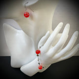Parure arg "orange flamme"