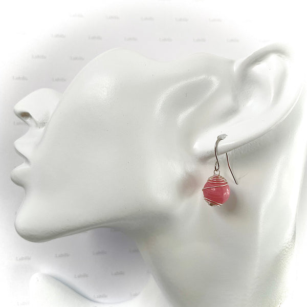 Boucles ""bonbon rose""