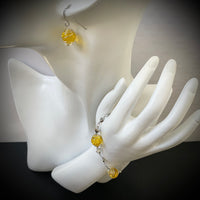 Parure arg "soleil jaune"
