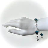 Bracelet arg "bleu paon"