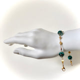 Bracelet or ""bleu paon""