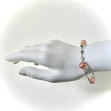 Bracelet arg ""rose ballerine""