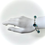 Bracelet arg "bleu paon"