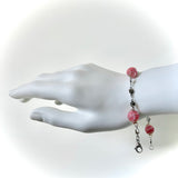 Bracelet arg "bonbon rose"
