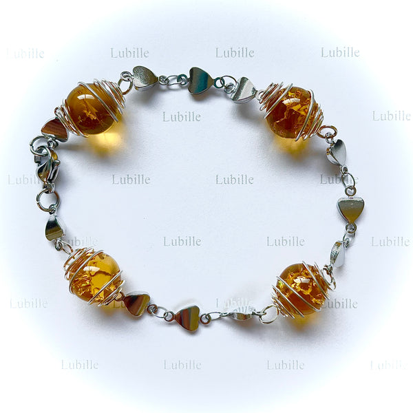 Bracelet arg "trésor ambré"
