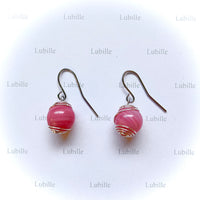 Boucles ""bonbon rose""