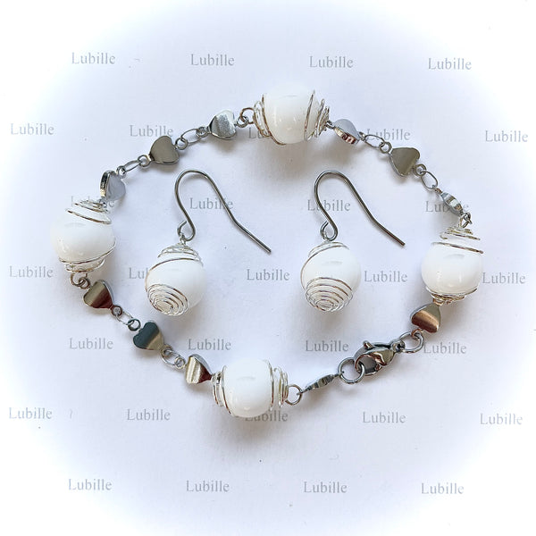 Parure arg "blanc pur"