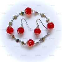 Parure arg "orange flamme"