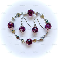Parure arg "prune violine"
