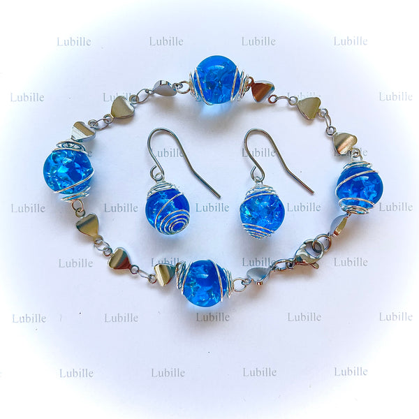Parure arg ""bleu azur""