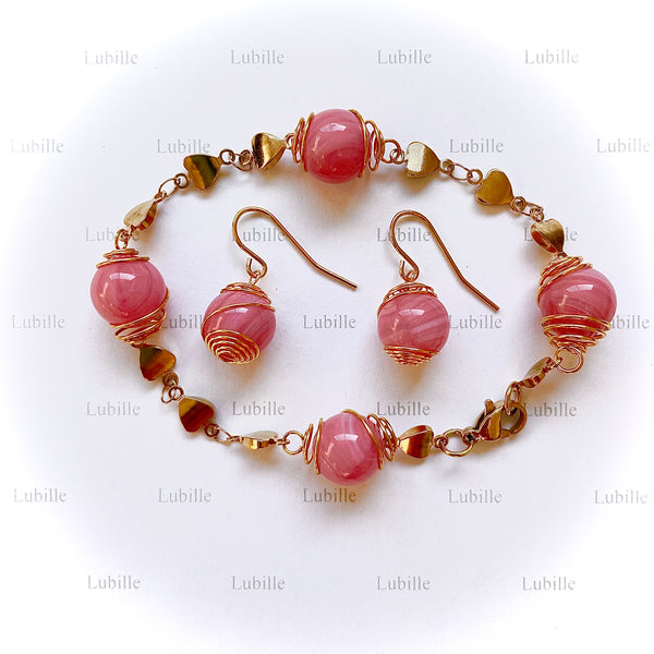 Parure or "rose.bonbon"