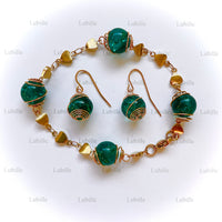 Parure or "bleu.paon"